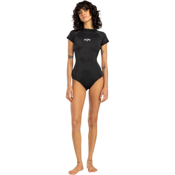 2026 Billabong Womens Tropic UV50 Short Sleeve One Piece Swimsuit EBJX100101 - Black Pebble